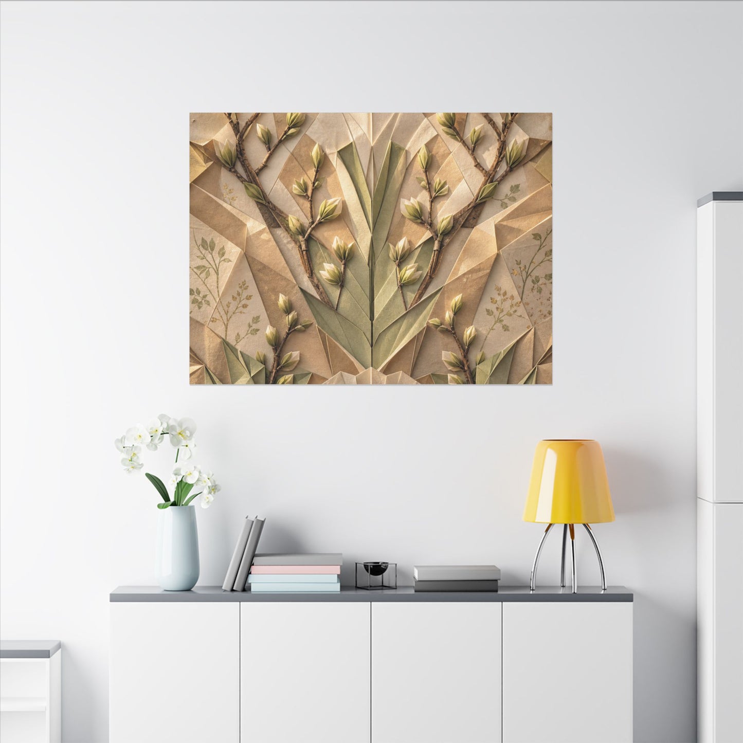Kanso Paper Fold Canvas Art - Japandi Japanese Pattern
