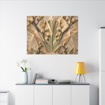 Kanso Paper Fold Canvas Art - Japandi Japanese Pattern