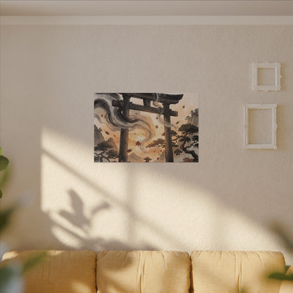 Torii Gate Ukiyo E Inspired Canvas Art | Serene Zen Art