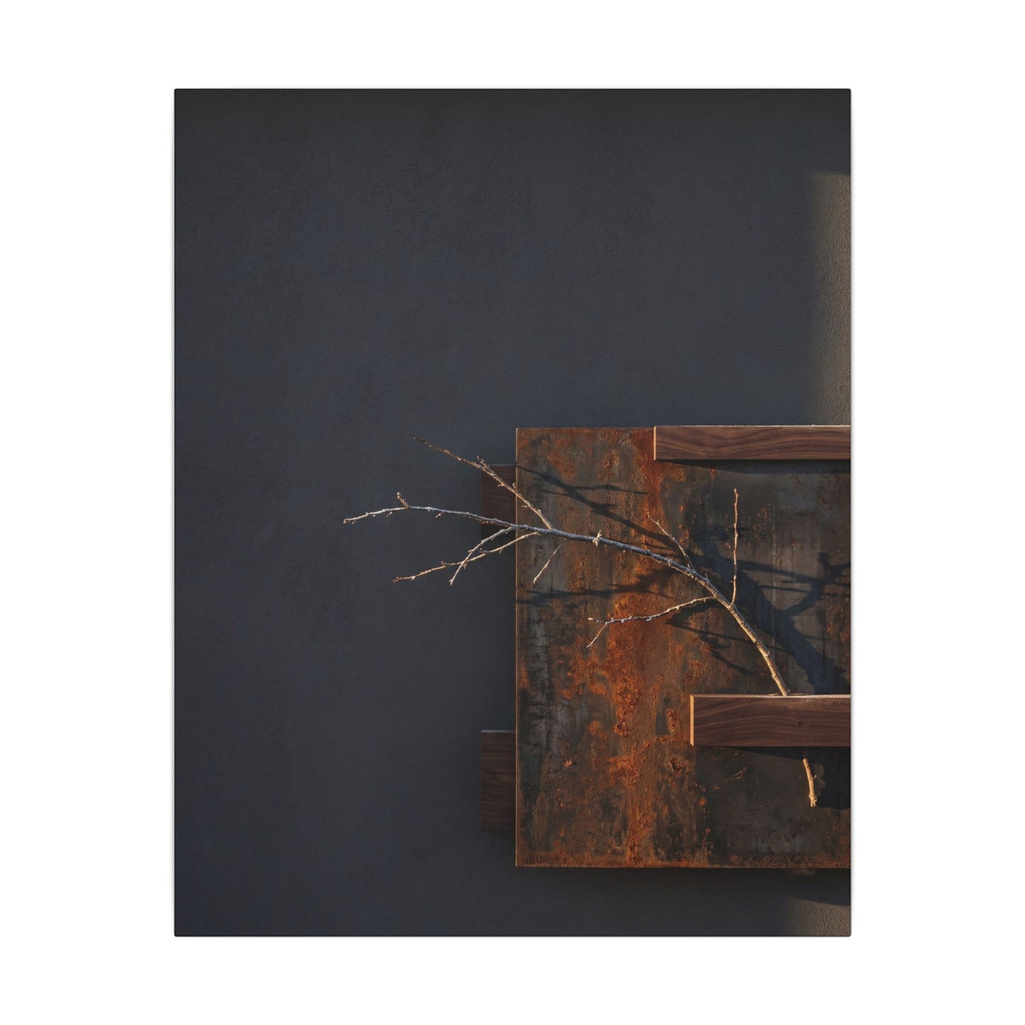 Ma Rust Patina Canvas Art - Dark Japandi Dark Texture