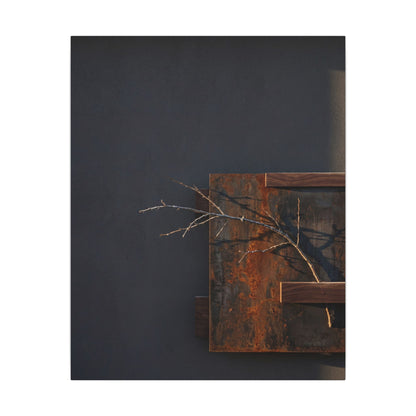 Ma Rust Patina Canvas Art - Dark Japandi Dark Texture