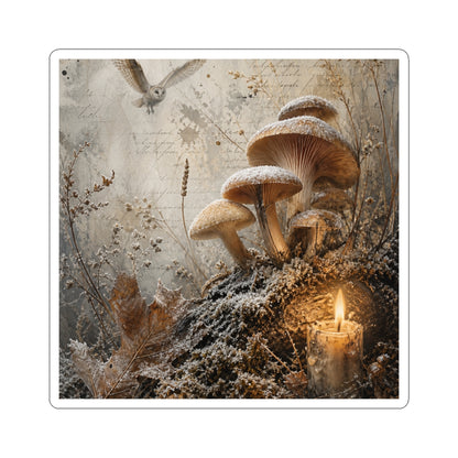 Wild Mushrooms Texture Sticker | Neutral Japandi Art