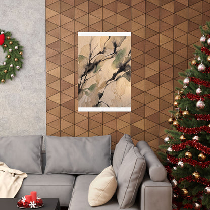 Shadow Play Winter Wall Art Print | Japandi Cozy Design