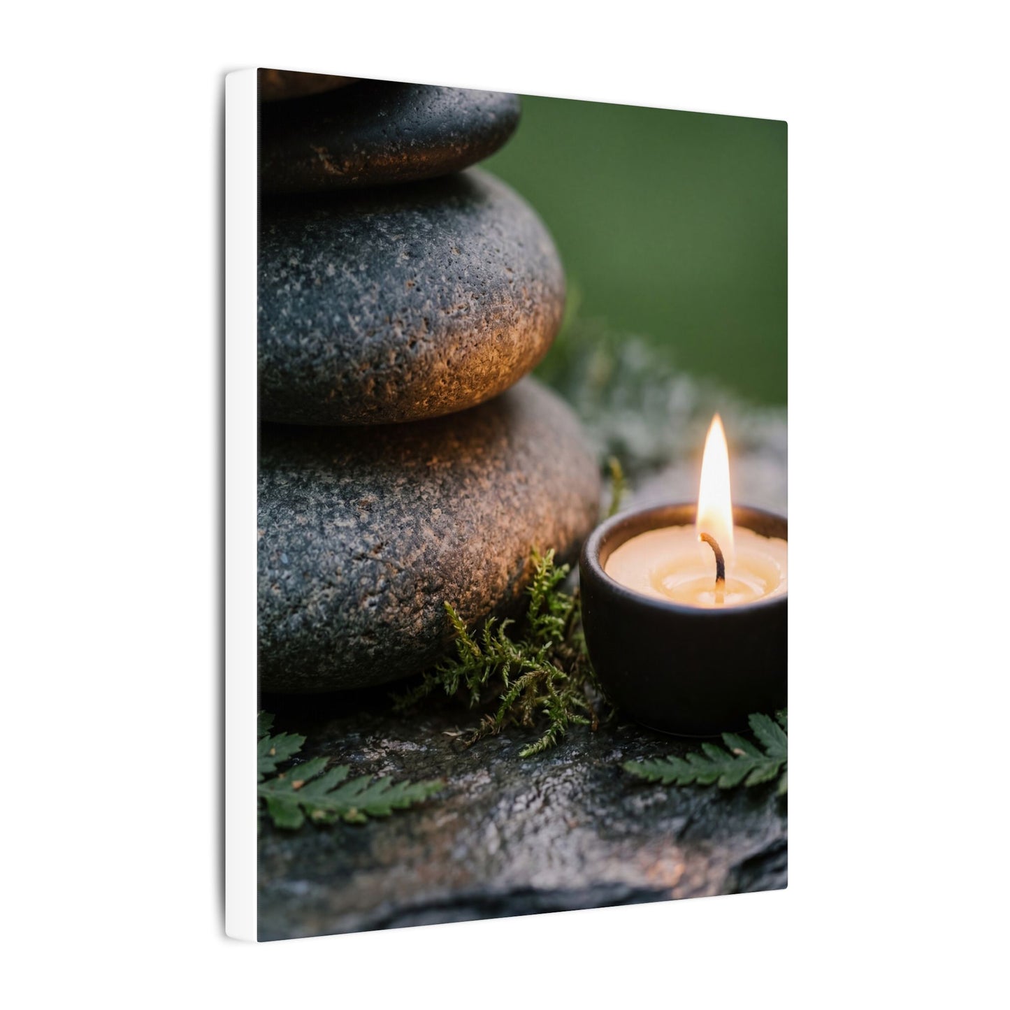 Warm River Stones Canvas Art - Japanese Pattern Japandi