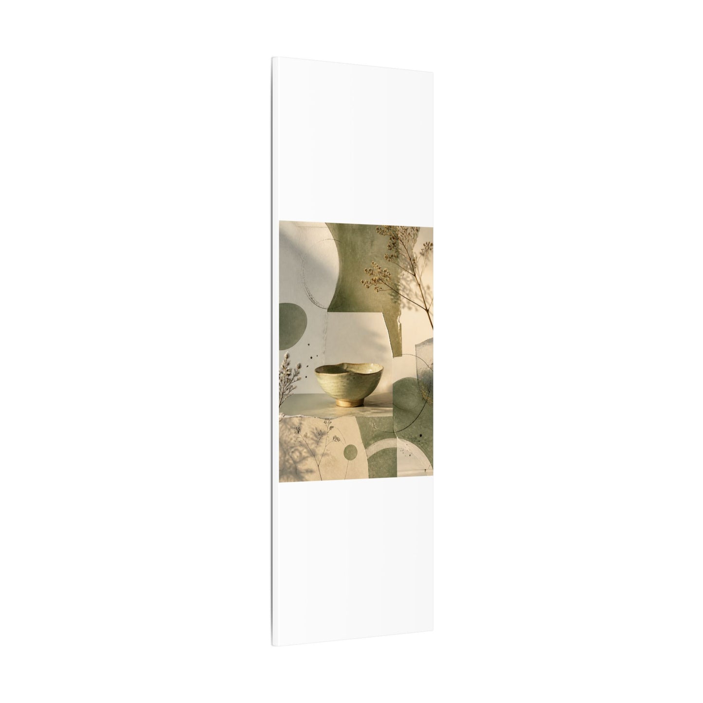 Warm Ceramic Bowl Canvas Art - Minimal Line Japandi
