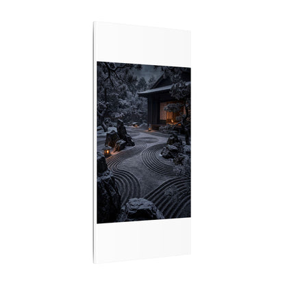 Candlelight Rock Garden Canvas Art - Dark Japandi Fukinsei