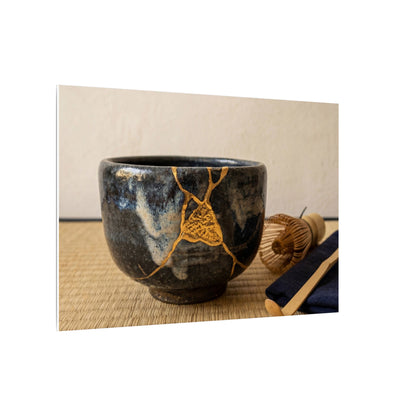 Kanso Tea Ceremony Canvas Art - Kintsugi Gold Vein