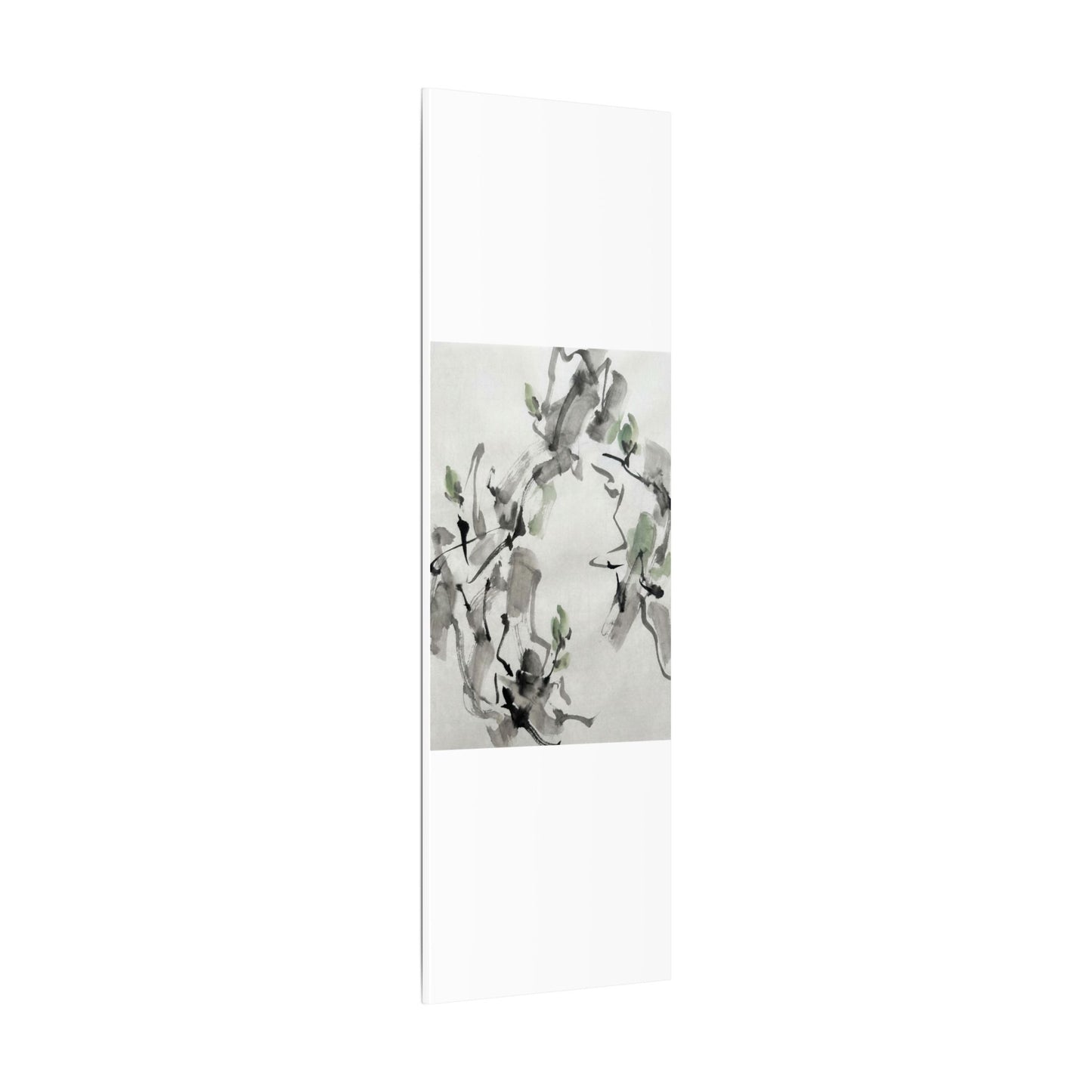 Zen Ink Brushstroke in Overcast | Sumi E Canvas Art