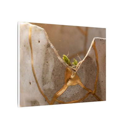 Golden Hour Broken Pottery Canvas Art - Japandi Kanso