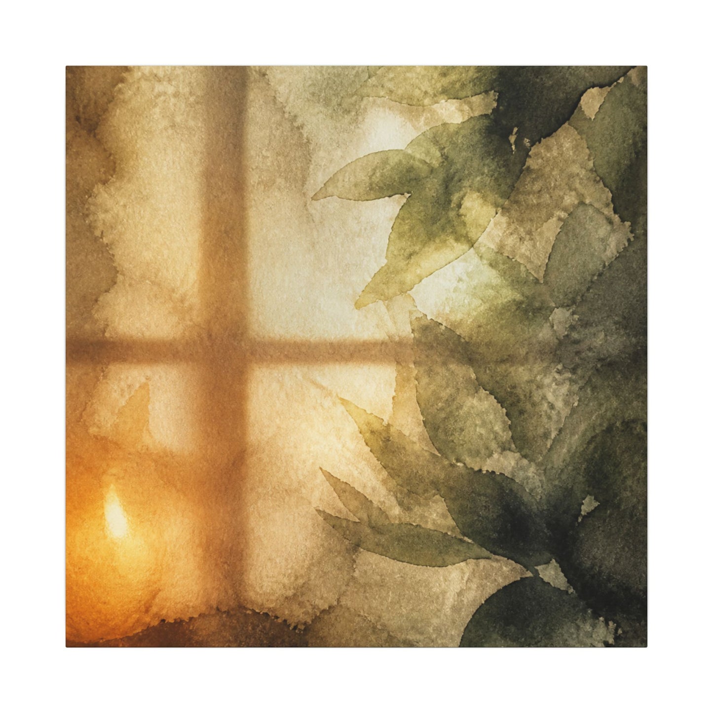 Cozy Shoji Screen Canvas Art - Watercolor Japandi