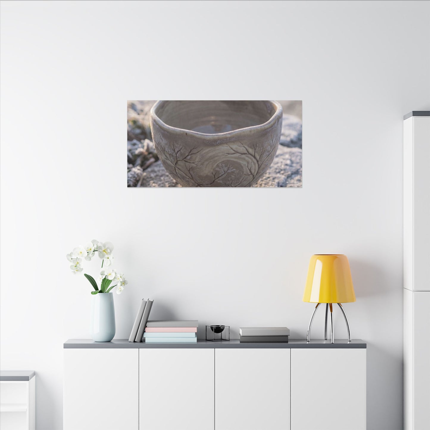 Seijaku Ceramic Bowl Canvas Art - Japandi Japanese Pattern