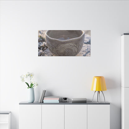 Seijaku Ceramic Bowl Canvas Art - Japandi Japanese Pattern