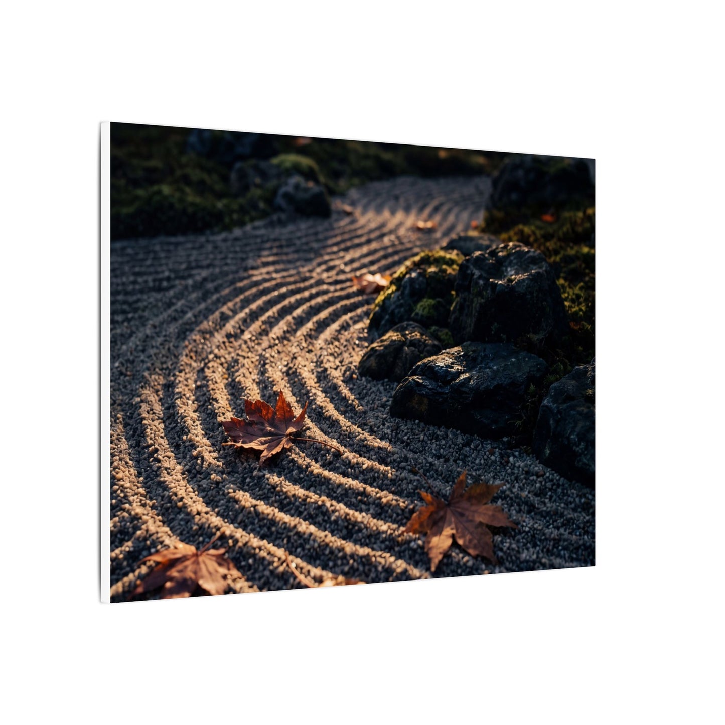 Rock Garden Moody Minimal Canvas Art | Bold Dark Japandi Art