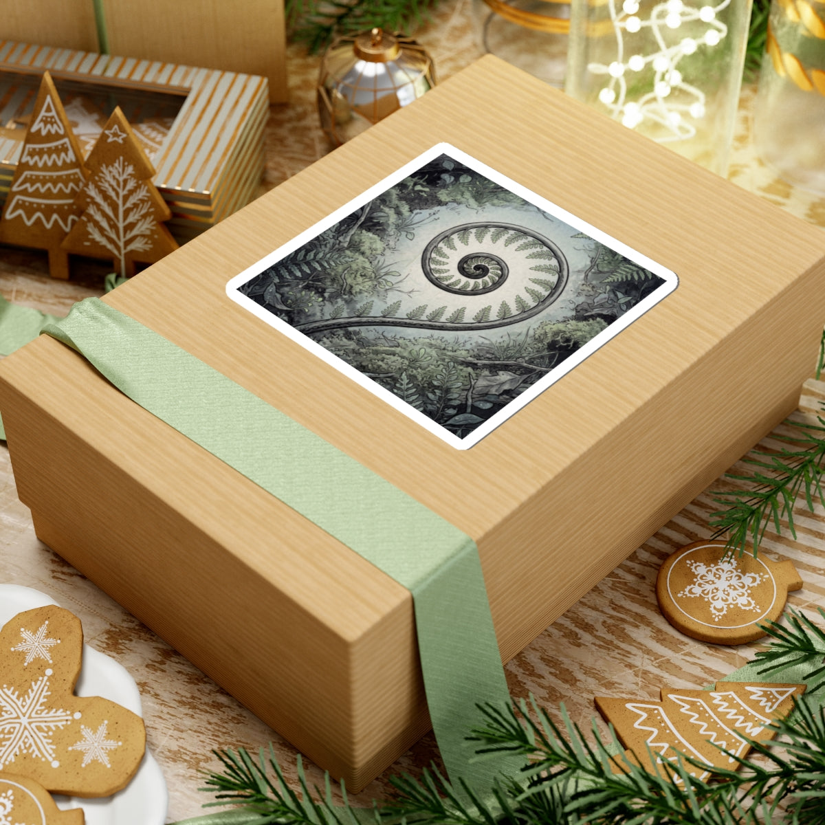Dawn Fern Unfurling Sticker - Zen Seijaku Art Print