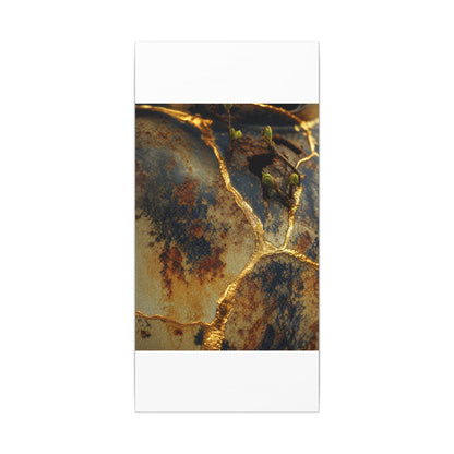 Datsuzoku Rust Patina Canvas Art - Kintsugi Crackle Gold