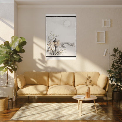 Moonlit Garden Spring Canvas Art | Zen Contemplative Design