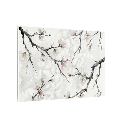 Cherry Blossom Canvas Art | Winter Japandi Watercolor Art