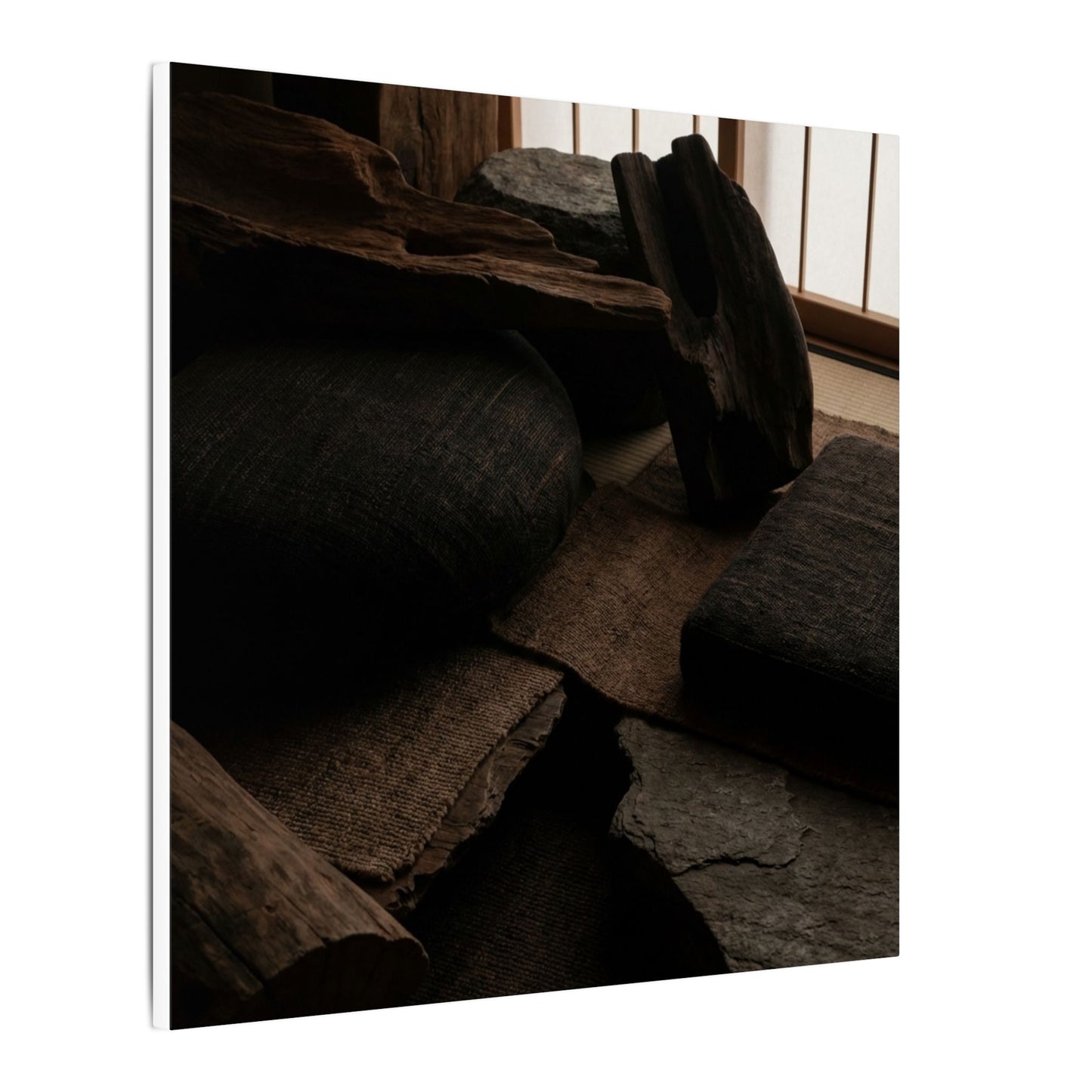 Dark Japandi Shadow Zen Canvas Art