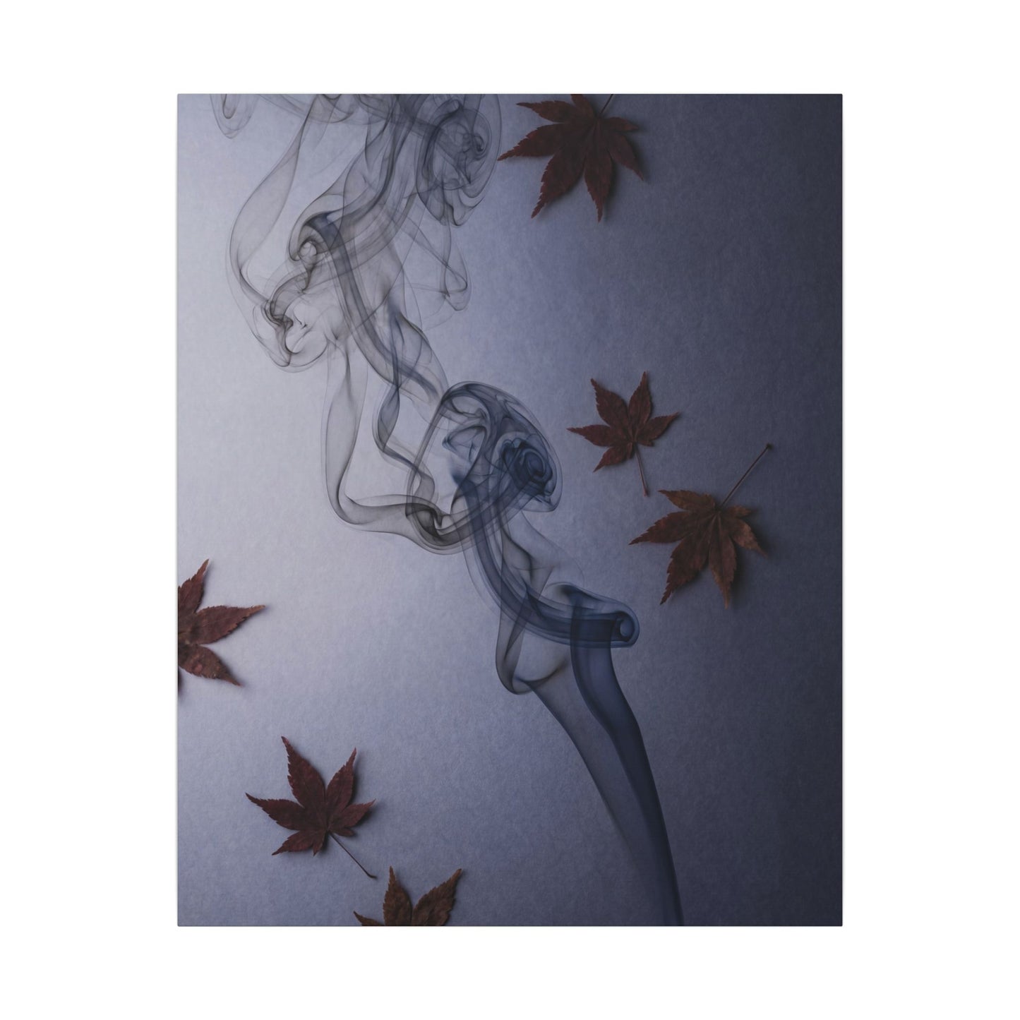 Dark Japandi Incense Smoke in Dawn | Moody Minimal Canvas Art