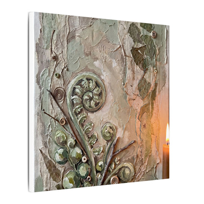Datsuzoku Fern Unfurling Canvas Art - Japandi Texture