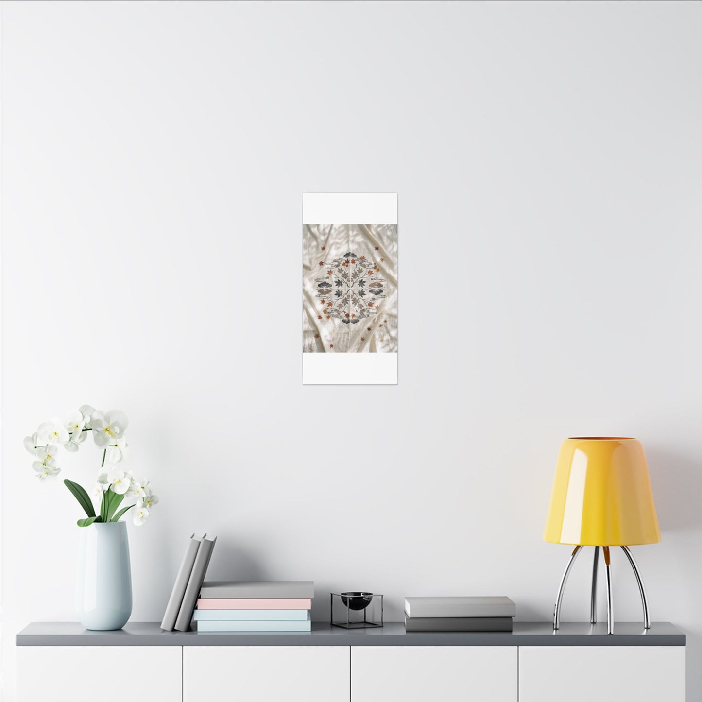 Elegant Silk Drape Canvas Art - Japanese Pattern Japandi