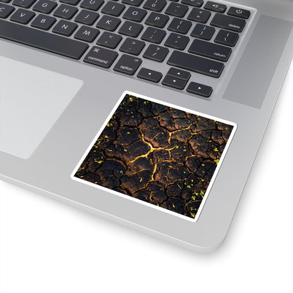 Golden Hour Cracked Earth Sticker - Dark Japandi Seijaku