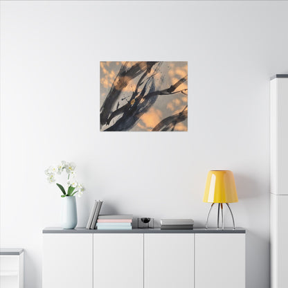 Datsuzoku Ink Brushstroke Canvas Art - Dark Japandi Shadow Zen