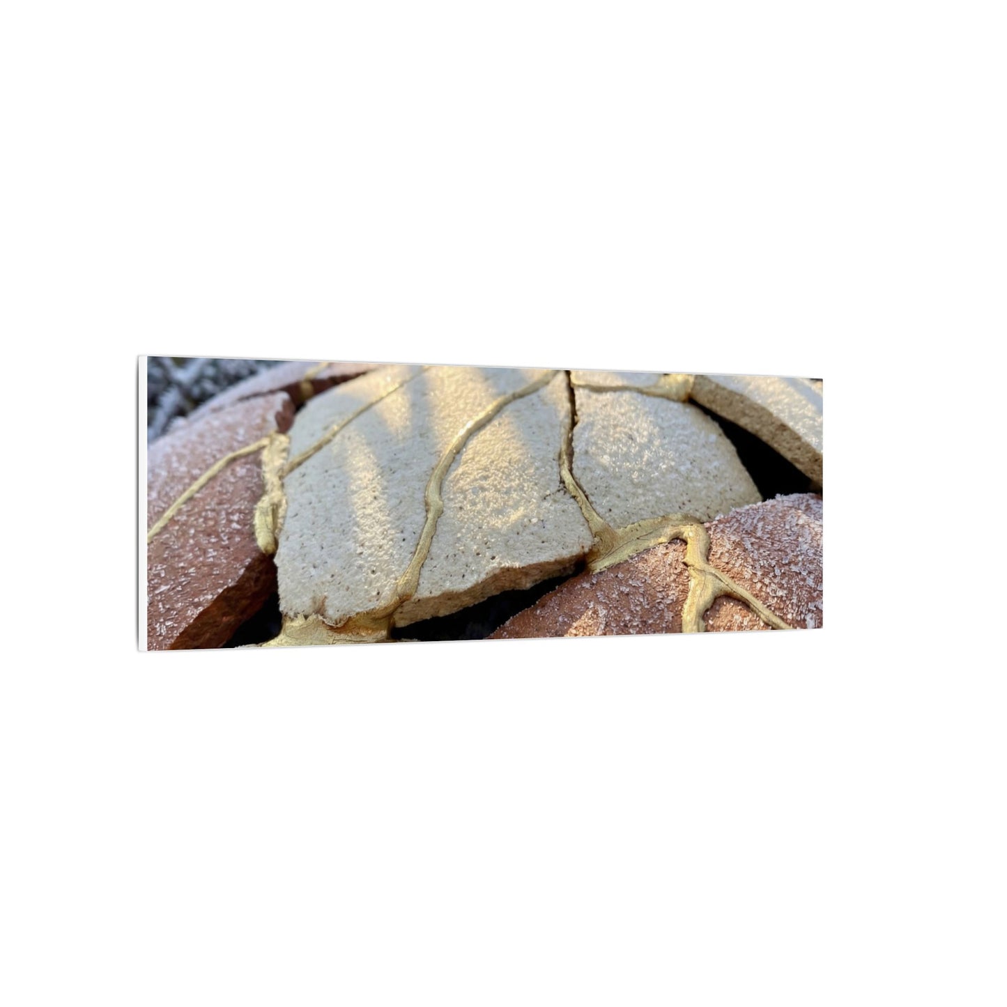 Broken Pottery Crackle Gold Canvas Art | Healing Kintsugi Art