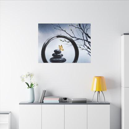 River Stones Spring Canvas Art | Zen Peaceful Design