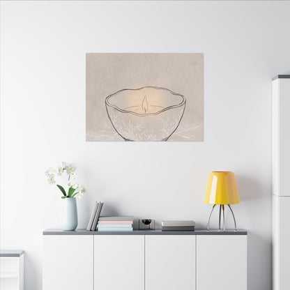 Ceramic Bowl Minimal Line Canvas Art | Neutral Japandi Art