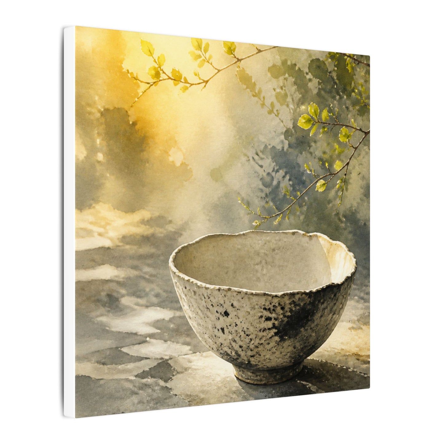 Cozy Ceramic Bowl Canvas Art - Watercolor Japandi