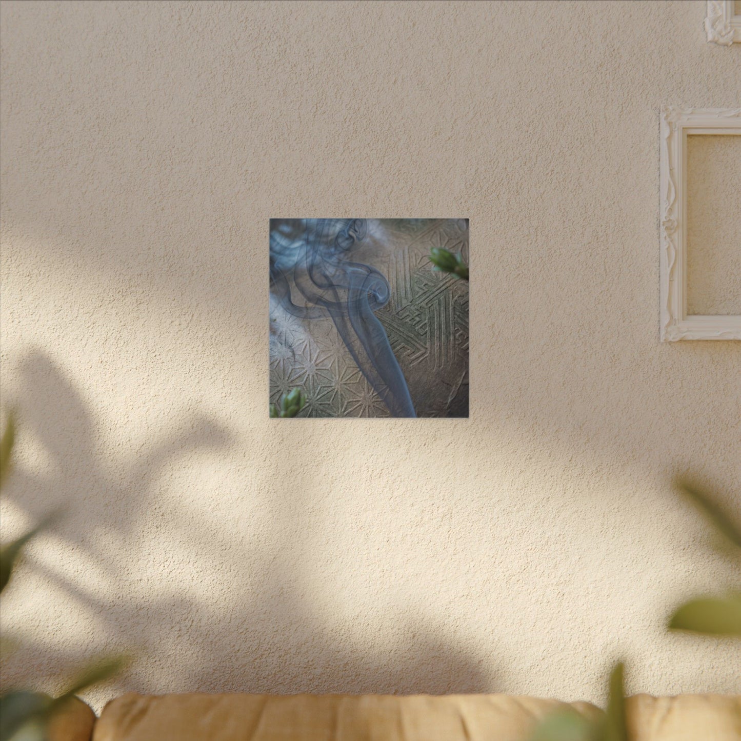 Spring Incense Smoke Japanese Pattern Canvas Art | Neutral Decor
