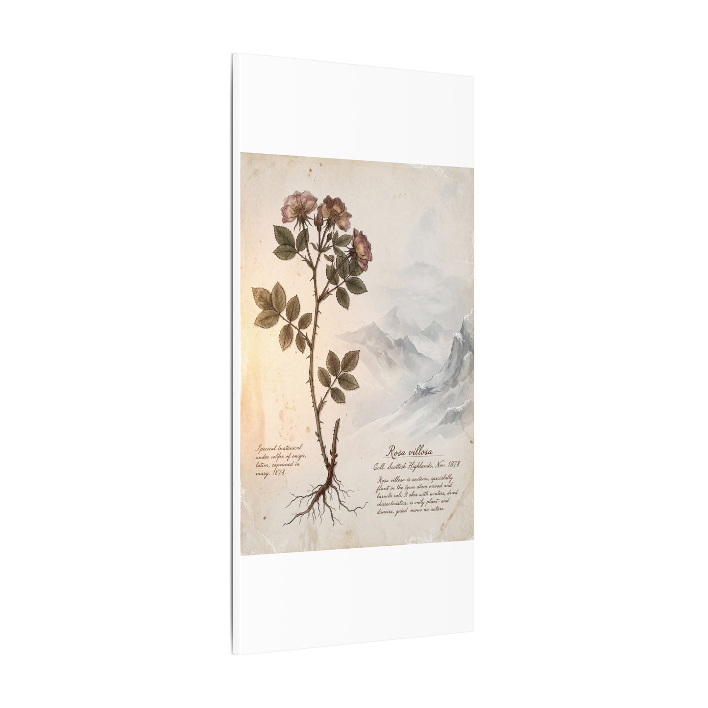 Winter Mountain Mist Herbarium Canvas Art | Earthy Decor