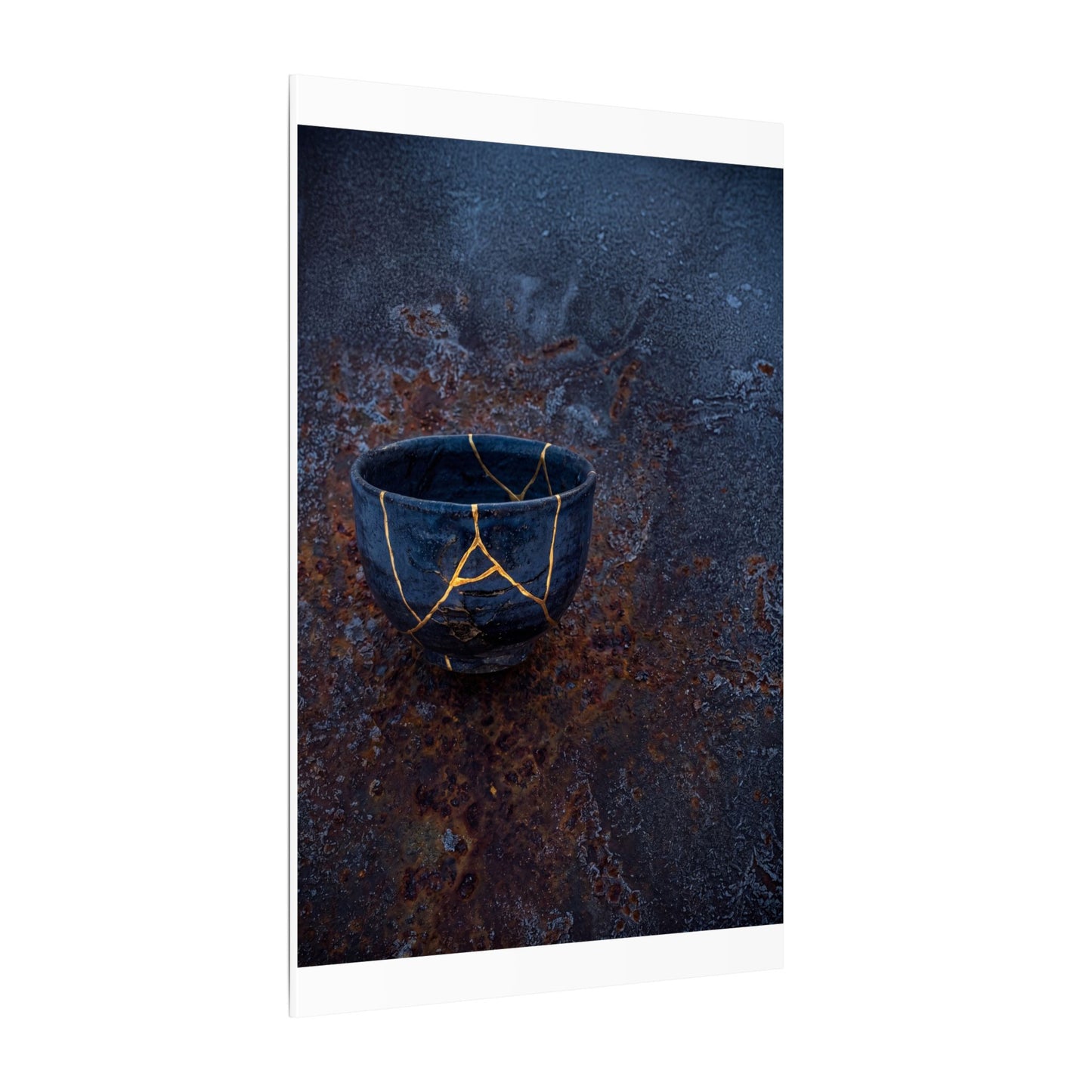 Rust Patina Winter Canvas Art | Kintsugi Healing Design