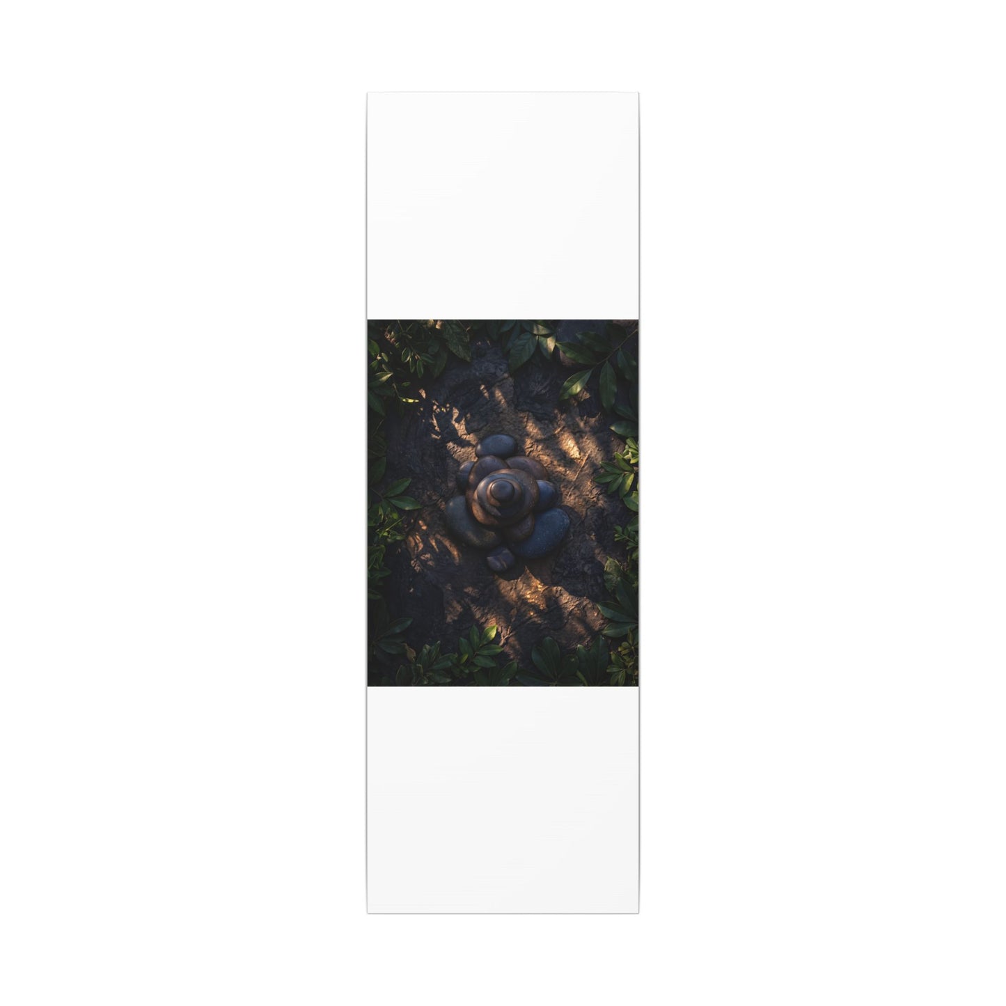 Ma River Stones Canvas Art - Dark Japandi Dark Texture