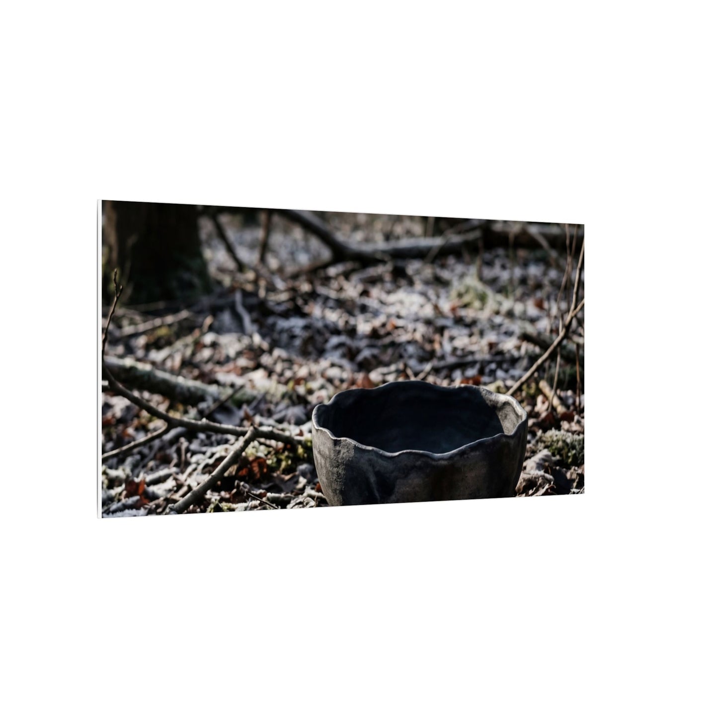 Dappled Ceramic Bowl Canvas Art - Dark Japandi Kanso