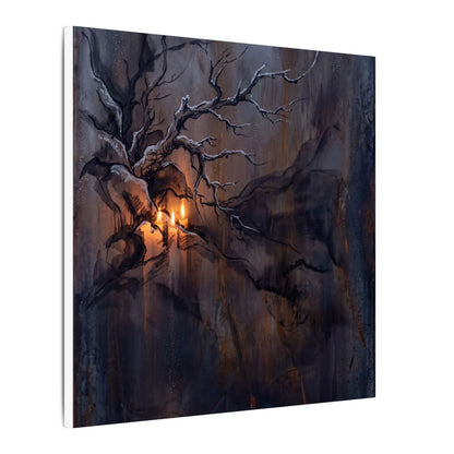 Winter Rust Patina Charcoal Ink Canvas Art | Atmospheric Decor
