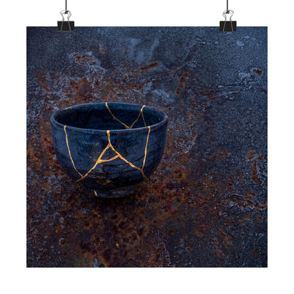Philosophical Rust Patina Wall Art Print - Gold Repair Kintsugi