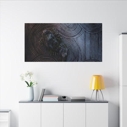 Spring Rock Garden Charcoal Ink Canvas Art | Bold Decor