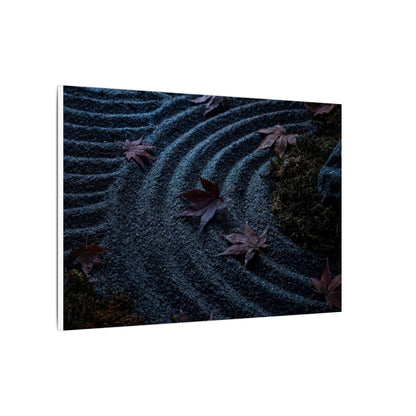 Rock Garden Canvas Art | Autumn Dark Japandi Dark Texture Art