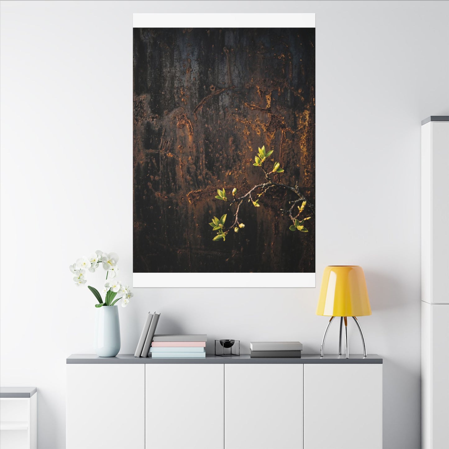 Golden Hour Rust Patina Canvas Art - Dark Japandi Fukinsei