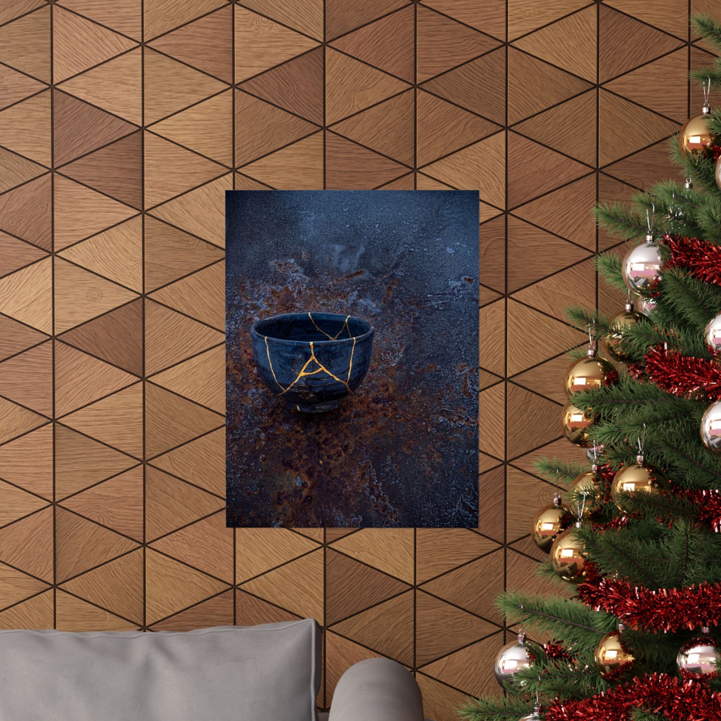 Philosophical Rust Patina Wall Art Print - Gold Repair Kintsugi