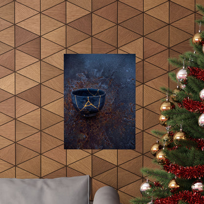Philosophical Rust Patina Wall Art Print - Gold Repair Kintsugi