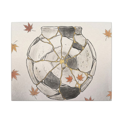 Japandi Broken Pottery in Dawn | Minimal Line Canvas Art Art Print