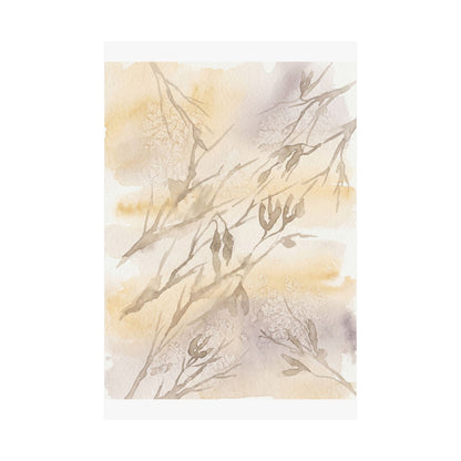 Shadow Play Winter Wall Art Print | Japandi Warm Design