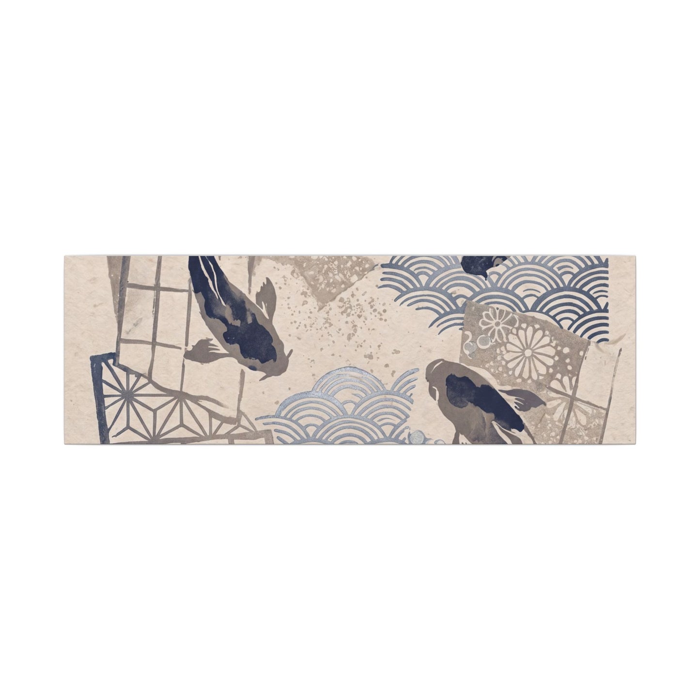 Earthy Koi Pond Canvas Art - Japanese Pattern Japandi