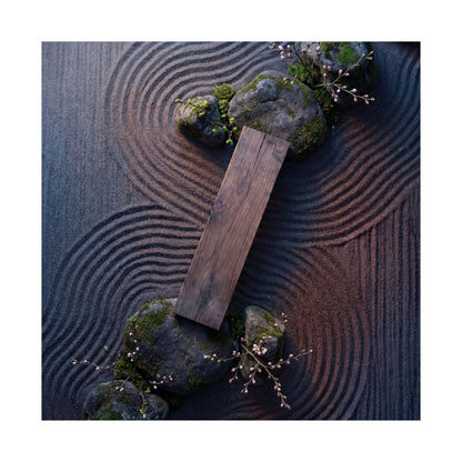 Rock Garden Moody Minimal Wall Art Print | Moody Dark Japandi Art