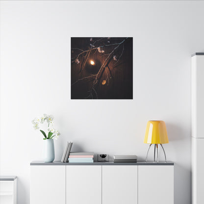 Datsuzoku Cherry Blossom Canvas Art - Dark Japandi Moody Minimal