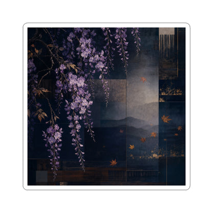 Moody Wisteria Sticker - Moody Minimal Dark Japandi