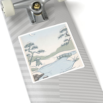Ma Moonlit Garden Sticker - Japandi Minimal Line